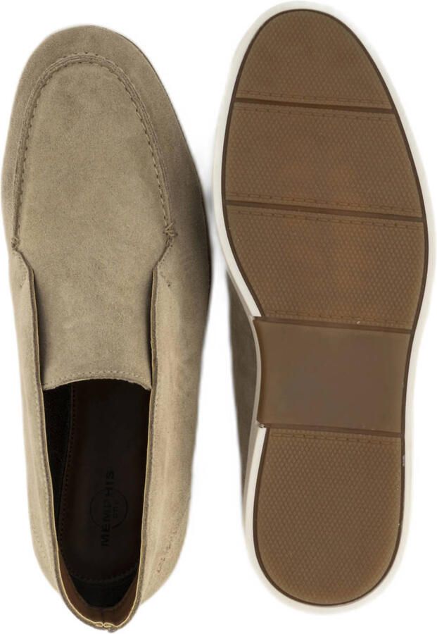 Memphis One suède enkelboots beige