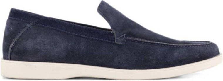Memphis One suède loafers donkerblauw