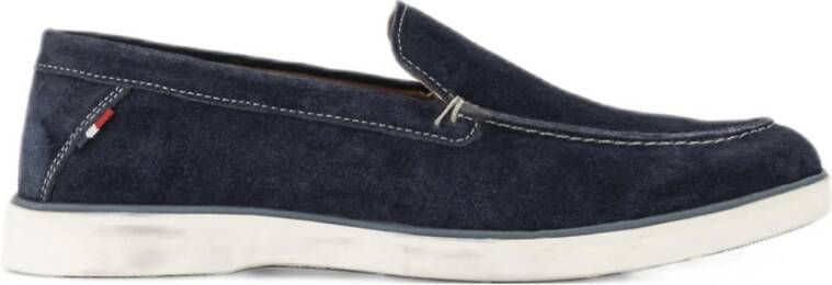 Memphis One suède loafers donkerblauw
