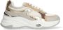 Mexx Kids XX825100-703 Meisjes Lage Sneakers Beige Grijs Wit Leer Veters - Thumbnail 1