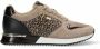 Mexx Fleur suède sneakers met panterprint taupe - Thumbnail 2