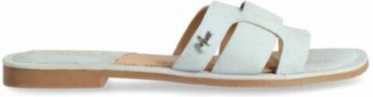 Mexx Jacey suède slippers lichtblauw