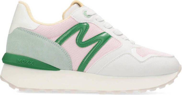 Mexx Juju suède sneakers lichtroze groen