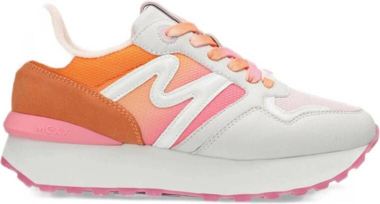 Mexx Juju suède sneakers oranje roze