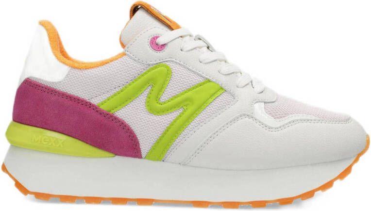 Mexx Juju suède sneakers roze groen