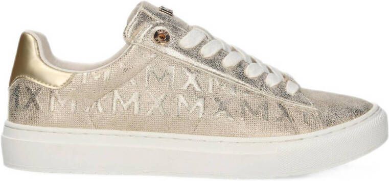 Mexx Metallic Gouden Sneakers met Print Yellow Dames