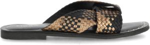 Mexx Lysana leren slippers zwart