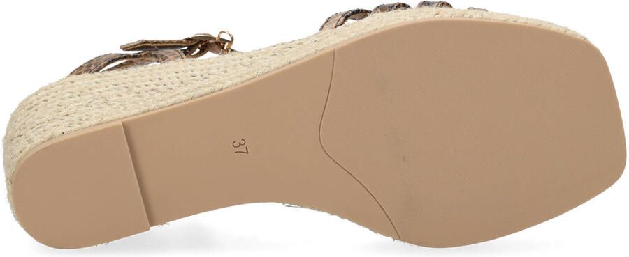 Mexx espadrilles met slangenprint cognac - Foto 3