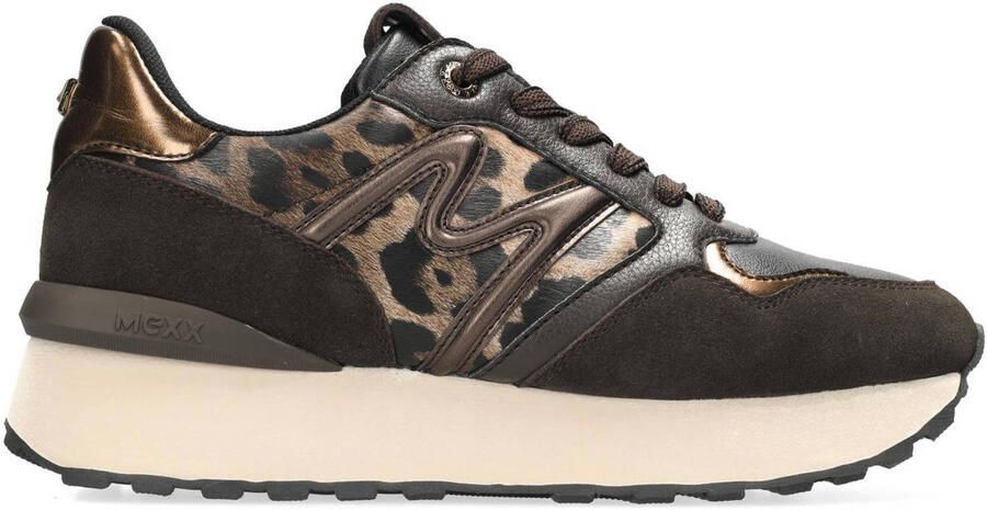 Mexx Juju Humper leren sneakers zwart brons panter