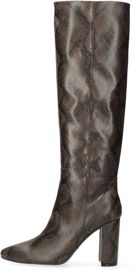 Mexx Krystal Indy imitatieleren laarzen met blokhak en dierenprint donkerbruin - Foto 2
