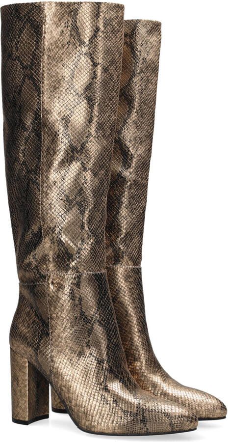 Mexx Krystal Indy imitatieleren laarzen met blokhak en dierenprint goud - Foto 2