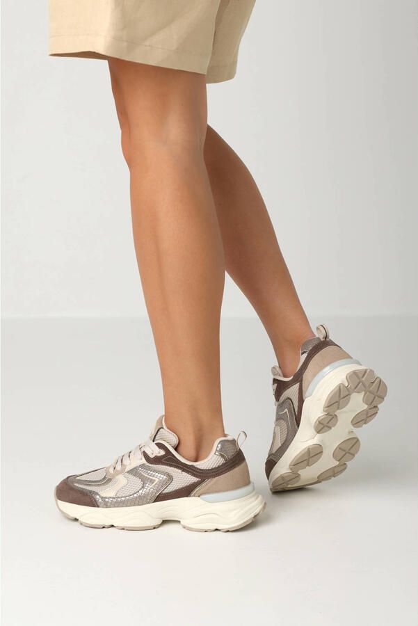 Mexx Norah Komo chunky sneakers beige bruin - Foto 2
