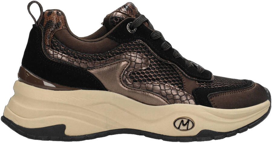 Mexx Palma Ora chunky imitatieleren sneakers bruin zwart