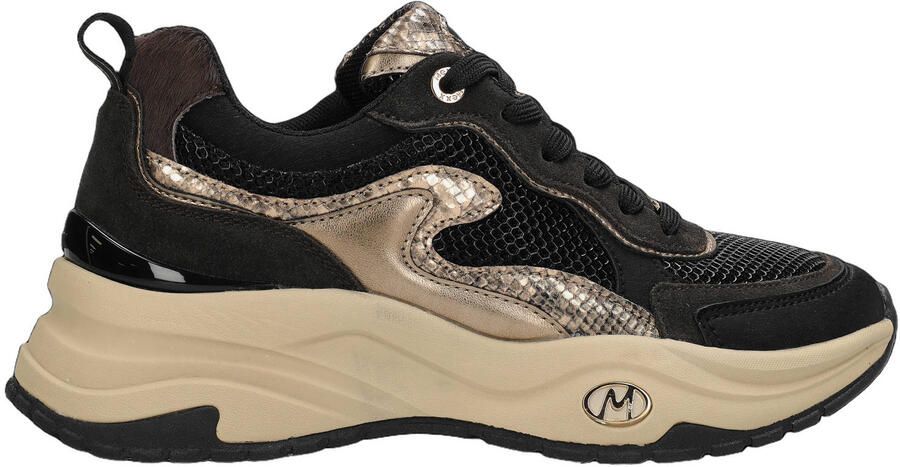 Mexx Palma Ora chunky imitatieleren sneakers zwart bruin