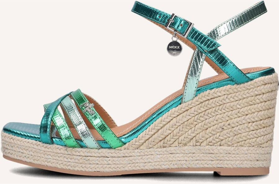 Mexx Noemi Pakina Sandalen Met Sleehak Dames Groen - Foto 6