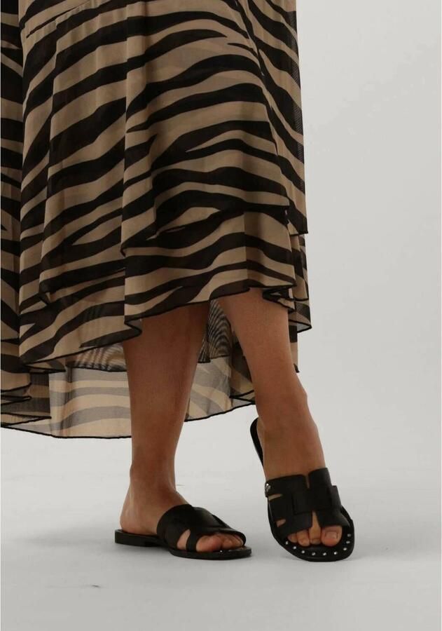 Mexx Zwarte Leren Slipper Lisa met Diamantjes - Foto 2