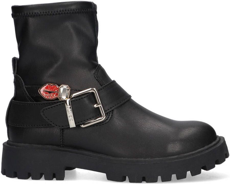 Mexx Kids XX825593-789 Meisjes Biker Boots Zwart Imitatieleer Gesp Met Rits