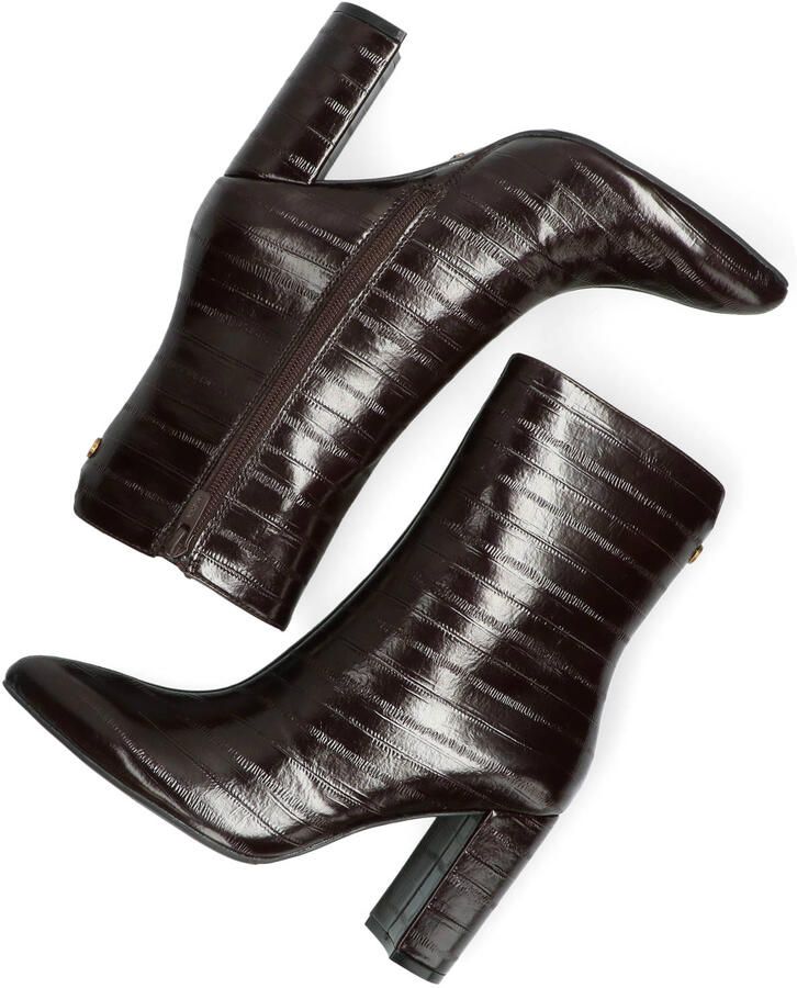 Mexx Vida Indy imitatieleren enkellaarzen met blokhak donkerbruin - Foto 3