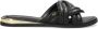 Mexx Twisted Strap Leather Slippers Black Dames - Thumbnail 2