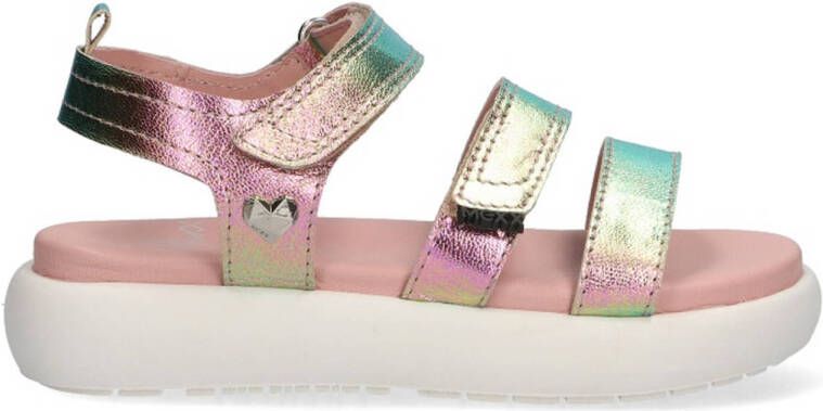 Mexx Kids XX825401-996 Meisjes Platte Sandalen Multicolor Print Leer Klittenband