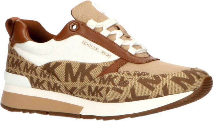 Michael Kors Allie Stride leren sneakers bruin beige wit