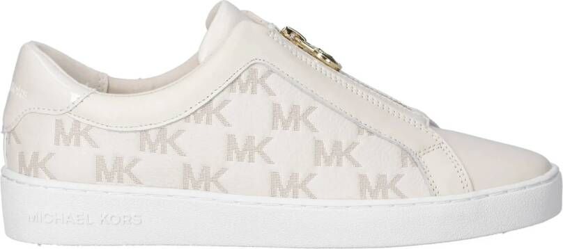 Michael Kors Keaton zip slip on sneakers crème