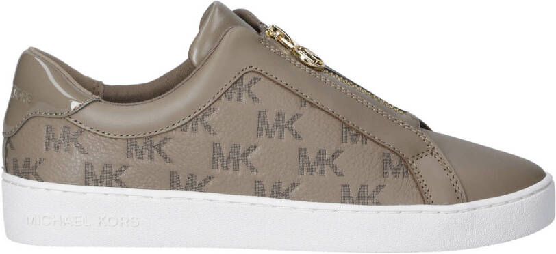 Michael Kors Keaton zip slip on sneakers grijsgroen
