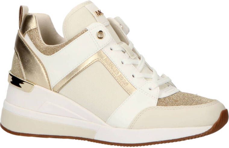 Michael Kors leren sneakers met sleehak goud