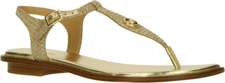 Michael Kors Mallory Thong Leather Pale Gold Dames Sandalen Goud