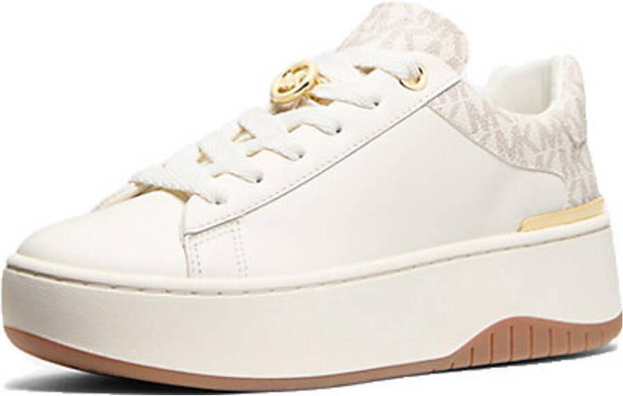Michael Kors Dottie lace up leren sneakers ecru beige - Foto 3