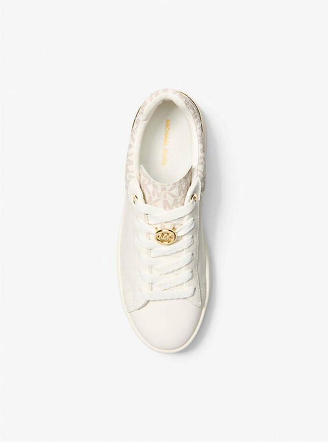 Michael Kors Dottie lace up leren sneakers ecru beige - Foto 2