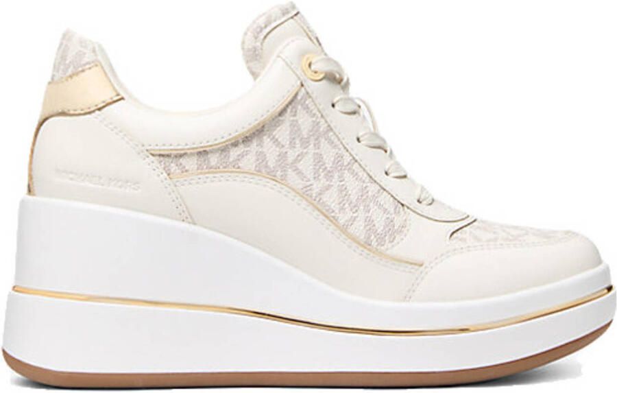 Michael Kors Emmy wedge trainer leren sneakers ecru