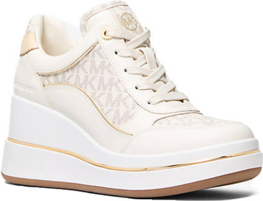 Michael Kors Emmy wedge trainer leren sneakers ecru - Foto 2