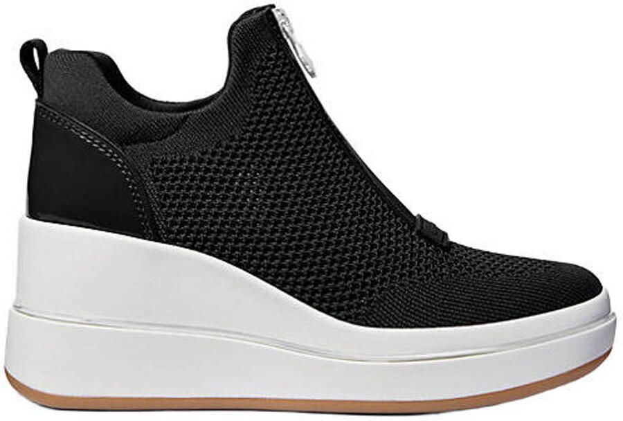 Michael Kors Emmy wedge zip slip on sneakers zwart