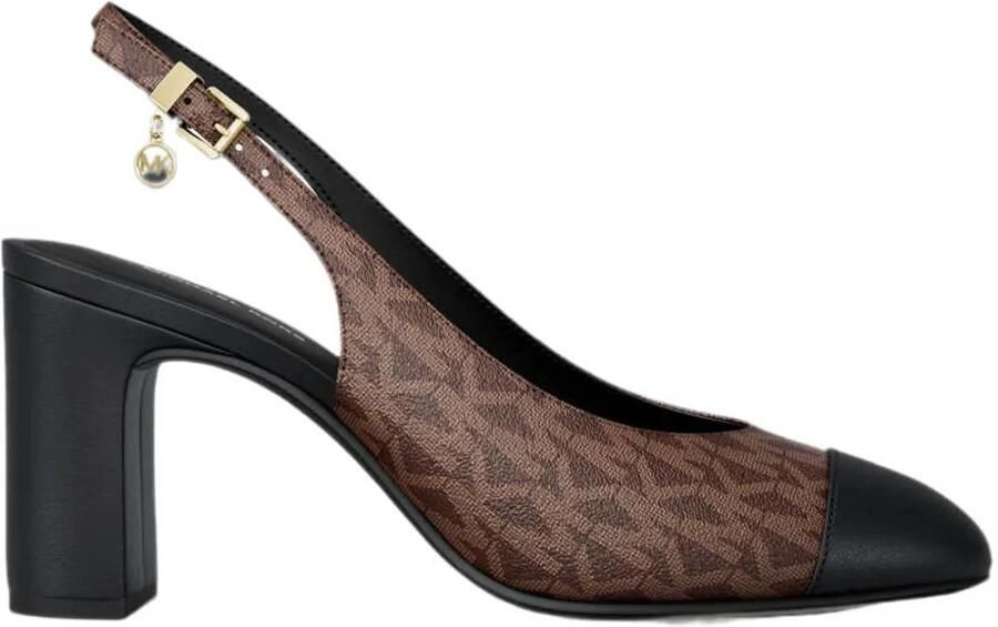 Michael Kors katoenen slingback pumps met blokhak bruin zwart