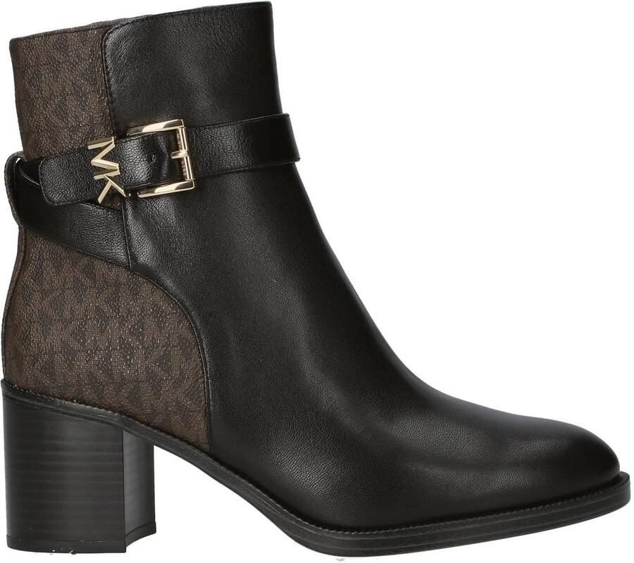 Michael Kors leren enkellaarzen met blokhak donkerbruin