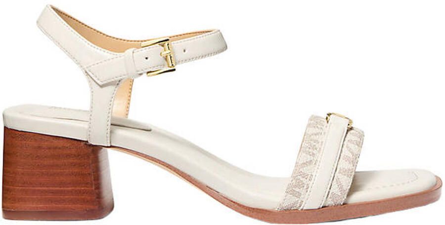 Michael Kors Mandy leren sandalettes ecru