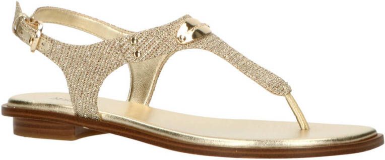 Michael Kors Dames Sandalen Mk Plate Thong Gold Goud