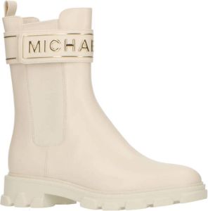 Michael Kors Ridley Strap Chelsea leren chelsea boots off white