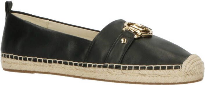 Michael Kors Rory leren espadrilles met gesp zwart