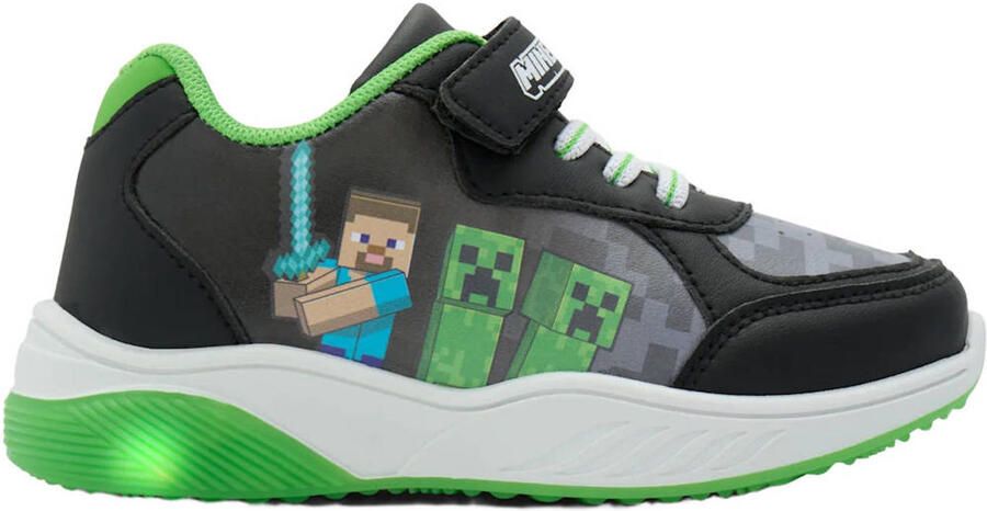 Minecraft sneakers met lichtjes zwart