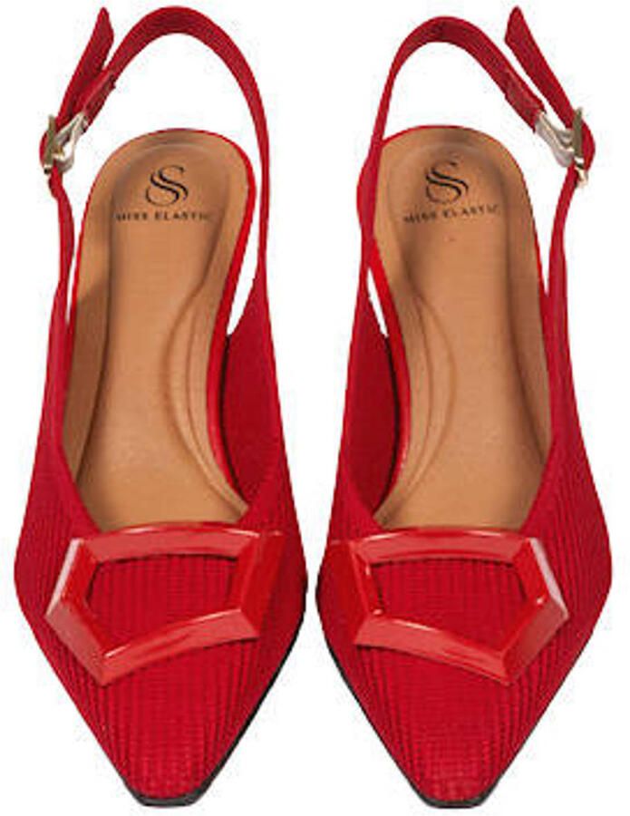 Miss Elastic slingback pumps rood - Foto 2