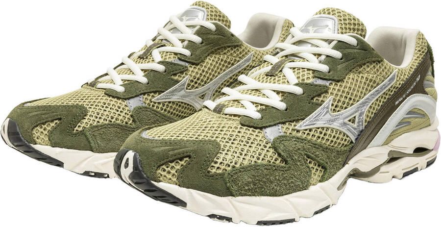Mizuno Wave Rider 10 mesh sneakers ecru lichtgeel groen - Foto 2
