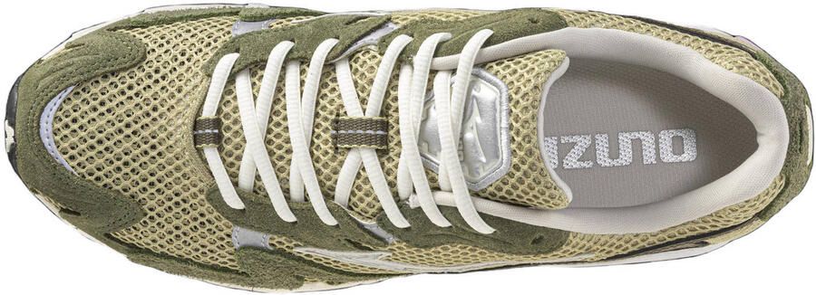 Mizuno Wave Rider 10 mesh sneakers ecru lichtgeel groen - Foto 3