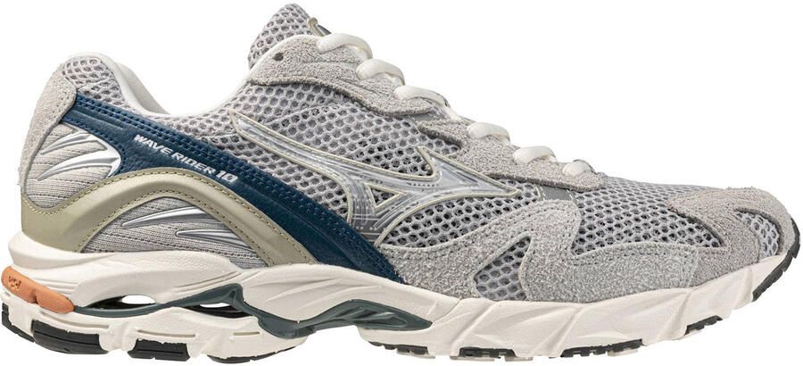 Mizuno Wave Rider 10 mesh sneakers lichtgrijs blauw