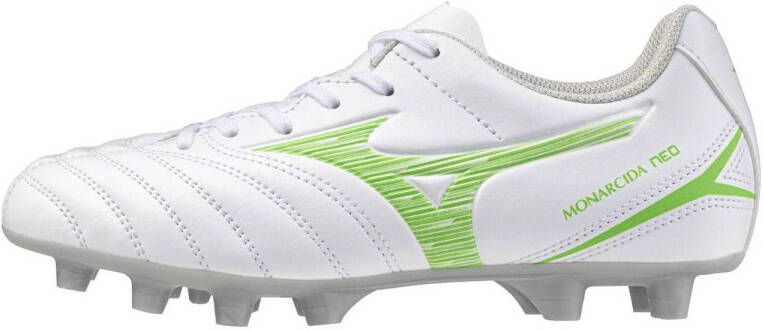 Mizuno Monarcida Neo 3 Sel MD Junior voetbalschoenen wit neongroen