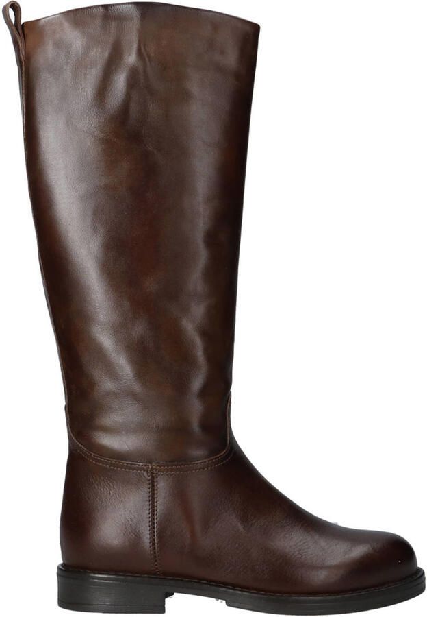 Mjus Beata leren hoge laarzen kastanje bruin