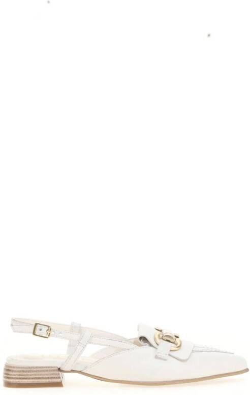 Mjus Portofino leren slingback loafers ecru