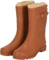 XQ Regenlaarzen Dames Fake Fur 100% Rubber - Bruin