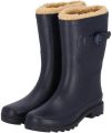 XQ Regenlaarzen Dames Fake Fur 100% Rubber - Navy